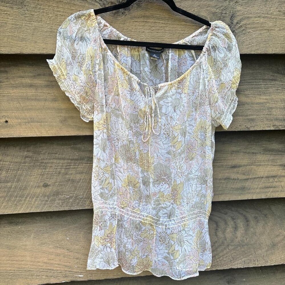 Vintage Y2K Silk Blouse Womens M Sheer Fairy Whimsygoth Spencer Jermey